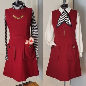 Vintage Red Pocket Dress